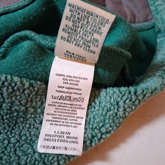 LL Bean Fleece Jacket Women S Green Tumbled Sherpa 1/4 Snap Up Gorpcore Outdoors - Picture 6 of 12
